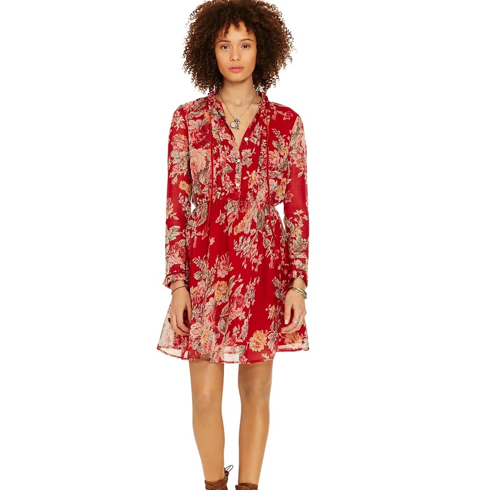 Denim & Supply Ralph Lauren Floral Pleated-Bib Dress Sz XS